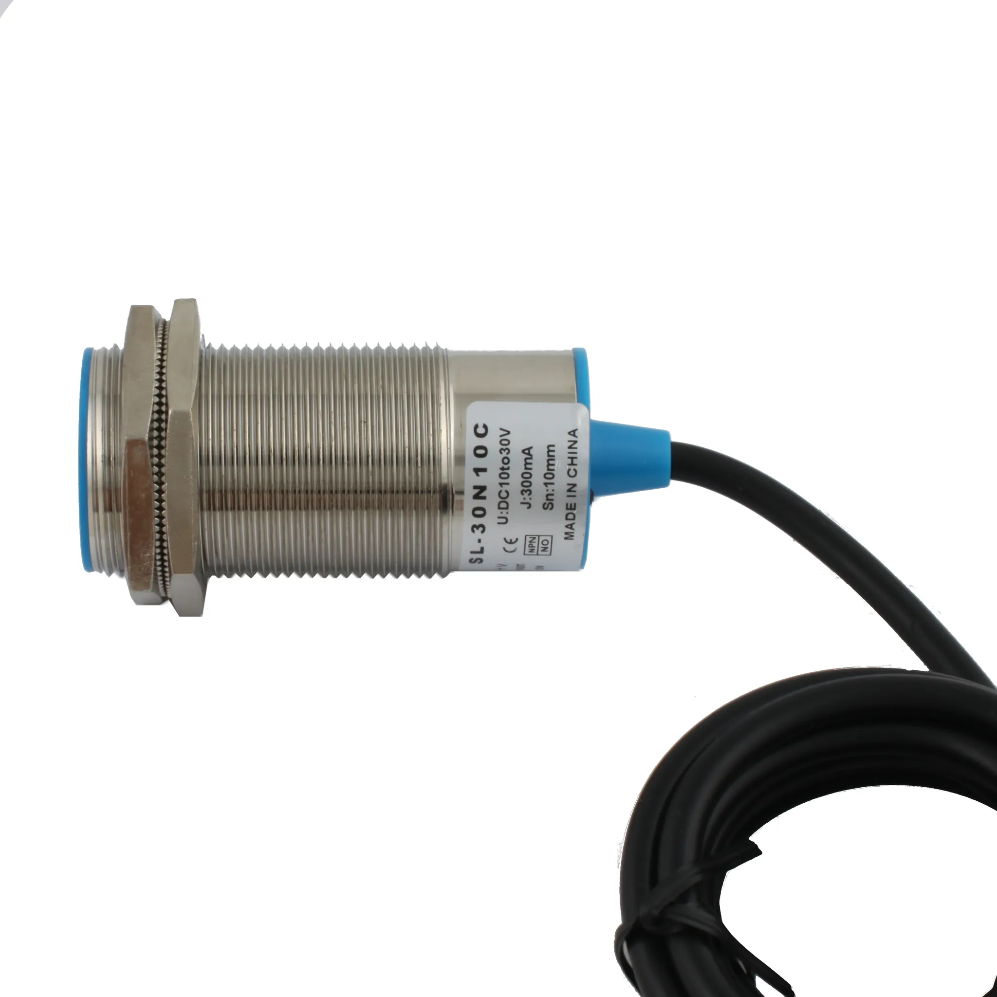 INNOCONT Индуктивный датчик, M30x1,5, L=78 мм, экранированный, зона срабатывания 10 мм, -25 +60 С, 12…24 VDC, IP65, выход: NPN NO, макс. ток 200 мА, кабель 2 м SL-30N10C