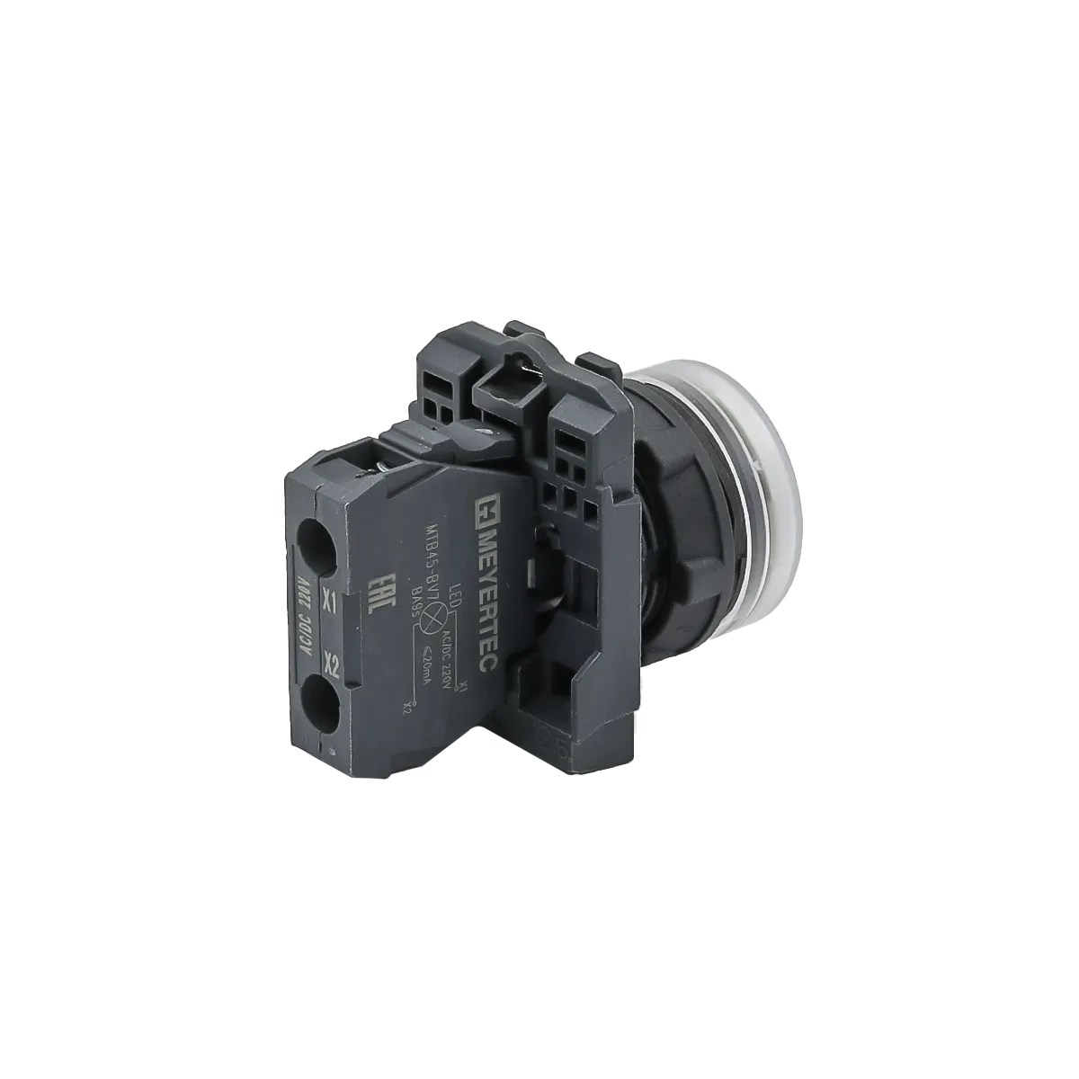 Лампа сигнальная белая, 220V AС/DC, IP65, пластик