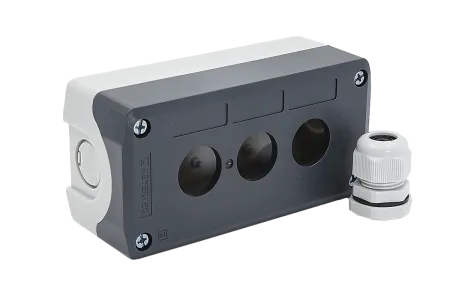 Корпус кнопочного поста, 3 места, серый, IP67