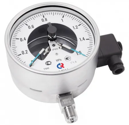 Манометры ТМ-521.05 и ТМ-621.05 кор­ро­зи­он­но­стой­кие виб­ро­ус­той­чи­вые с элек­тро­кон­такт­ной при­став­кой