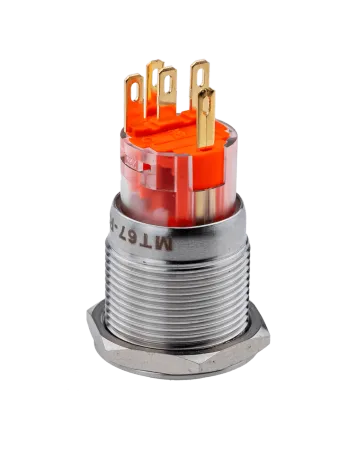 Кнопка с подсветкой синяя, с возвратом, 24В AC/DC, IP67