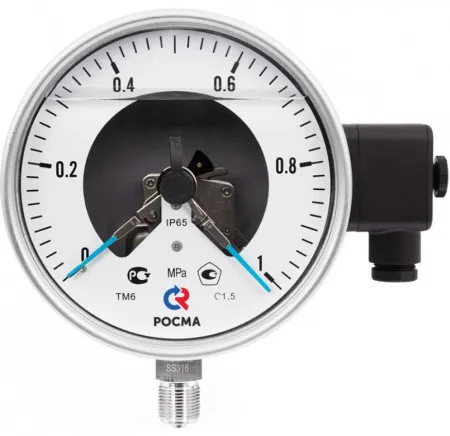 Манометры ТМ-521.05 и ТМ-621.05 кор­ро­зи­он­но­стой­кие виб­ро­ус­той­чи­вые с элек­тро­кон­такт­ной при­став­кой