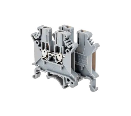 Клемма винтовая проходная, 2.5 мм², серая