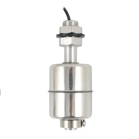 Поплавковый датчик уровня жидкости, вертикальное исполнение, -20 +120 С, соединение- резьба 3/8"PF нерж. сталь, кабель 500 мм, поплавок D=45 мм нерж. сталь