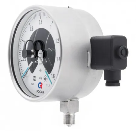 Манометры ТМ-521.05 и ТМ-621.05 кор­ро­зи­он­но­стой­кие виб­ро­ус­той­чи­вые с элек­тро­кон­такт­ной при­став­кой