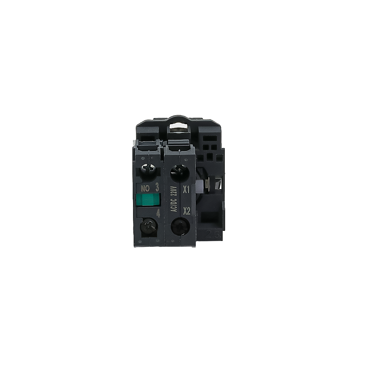 Переключатель  на 2 положения с фиксацией и подсветкой, зеленый, 1NO, 220V AC/DC, IP65, пластик